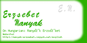 erzsebet manyak business card